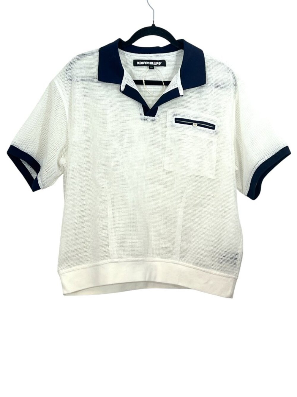 Kody Phillips Mesh SS Polo Shirt Sailor White XL NWOT $218